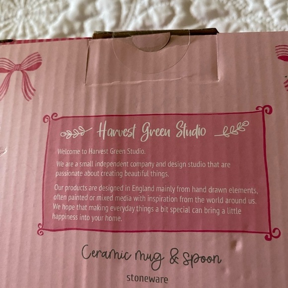 🎄CHRISTMAS GIFTS🎄 NWT-HARVEST GREEN STUDIO-CERAMIC MUG AND SPOON-BRITISH DESIGN - Picture 4 of 4